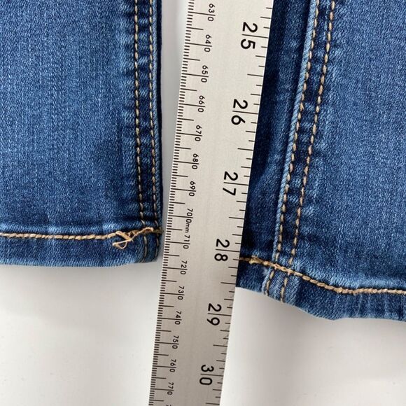 Warehouse One Jeans Women's 33 Short Curvy Bootcut Denim 5 Pocket Blue Whiskered - Picture 11 of 13